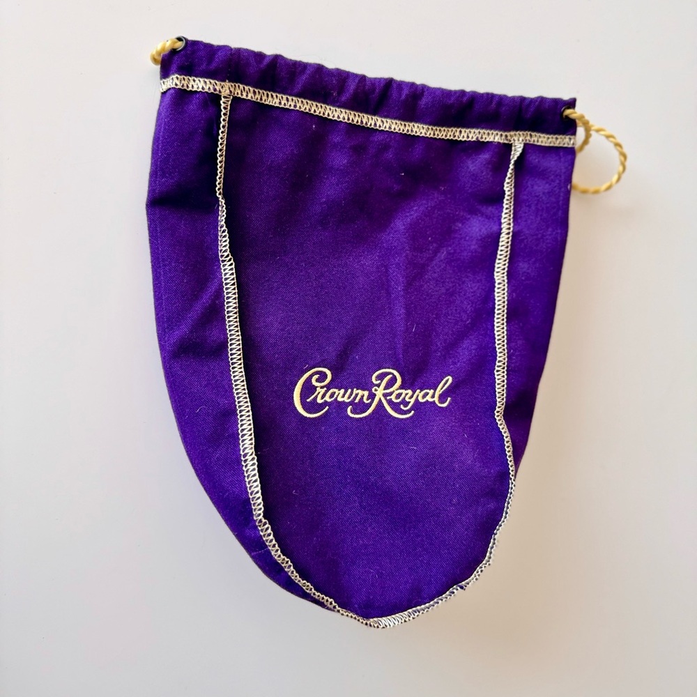CROWN ROYAL Purple & Gold Drawstring Bag for Crafts, Storage 10” x 8.5”